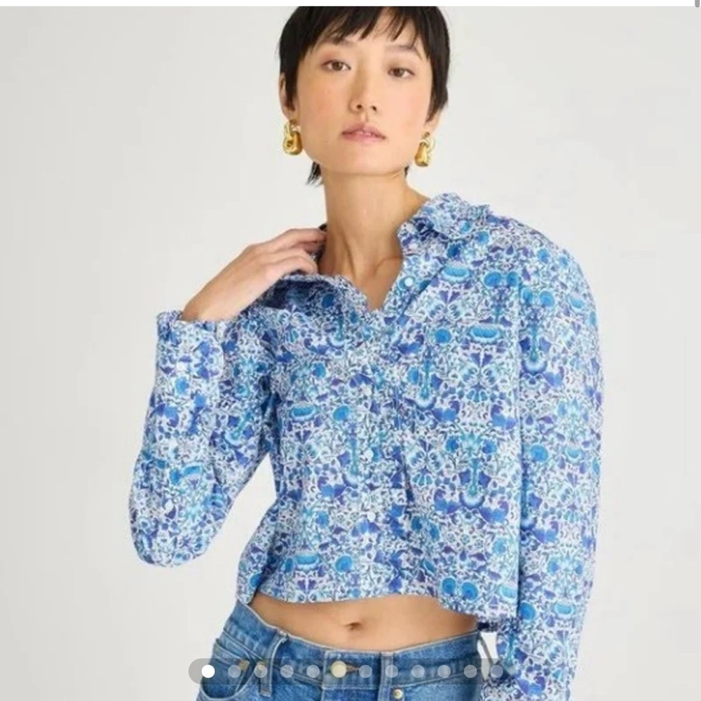 NWT J. CREW RUFFLE SHIRT IN LIBERTY